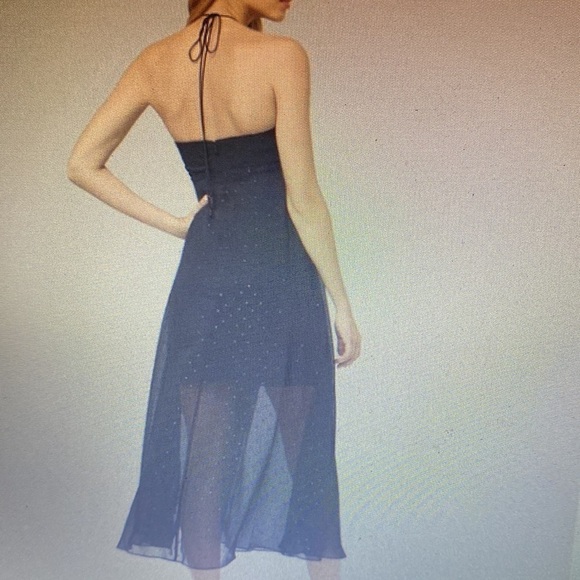 White House Black Market Metallic Clip Jacquard Dress  Fairycore Whimsigoth SZ 8 - Picture 10 of 10